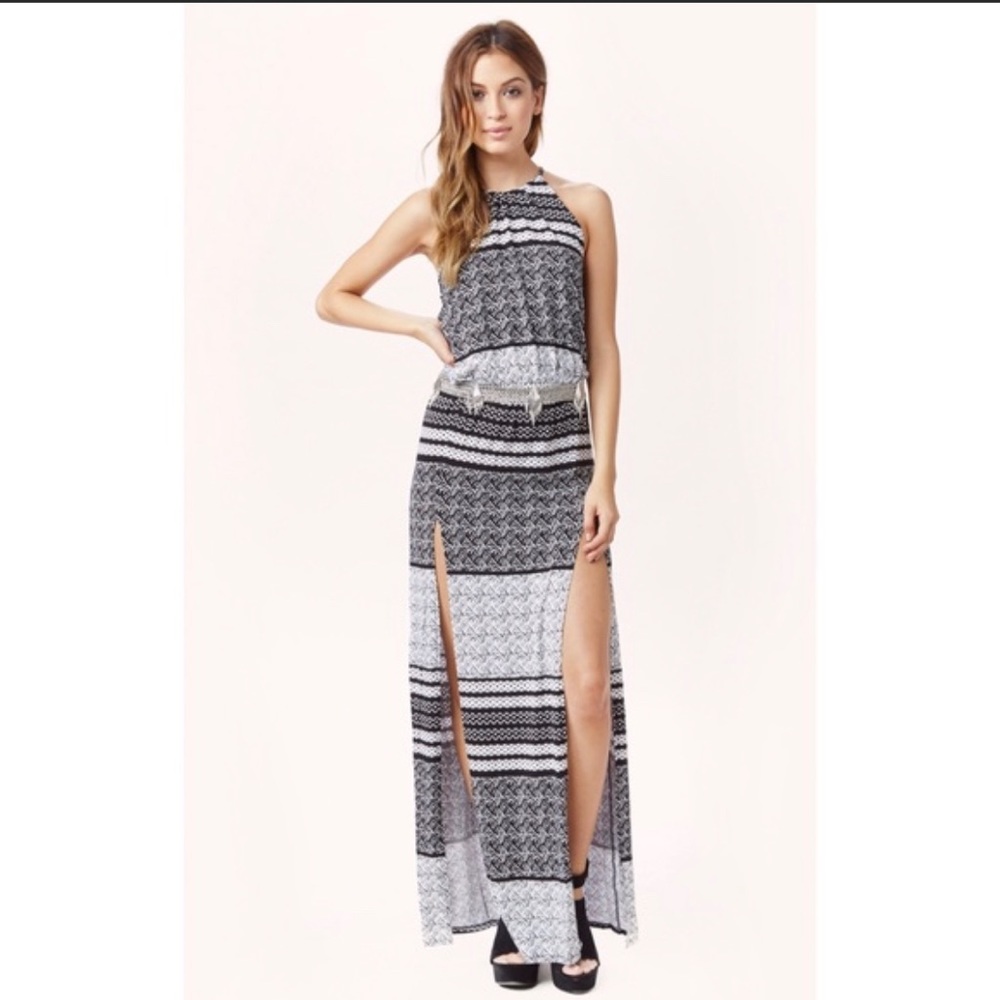 Blue Life Double Slit Maxi Dress